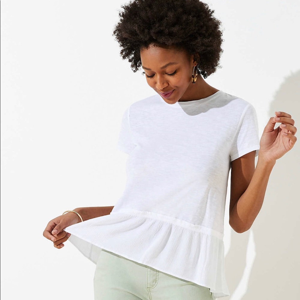 LOFT Mixed Media Peplum Too